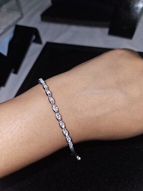 Classic White Crystal Tennis Bracelet - Women Jewelry